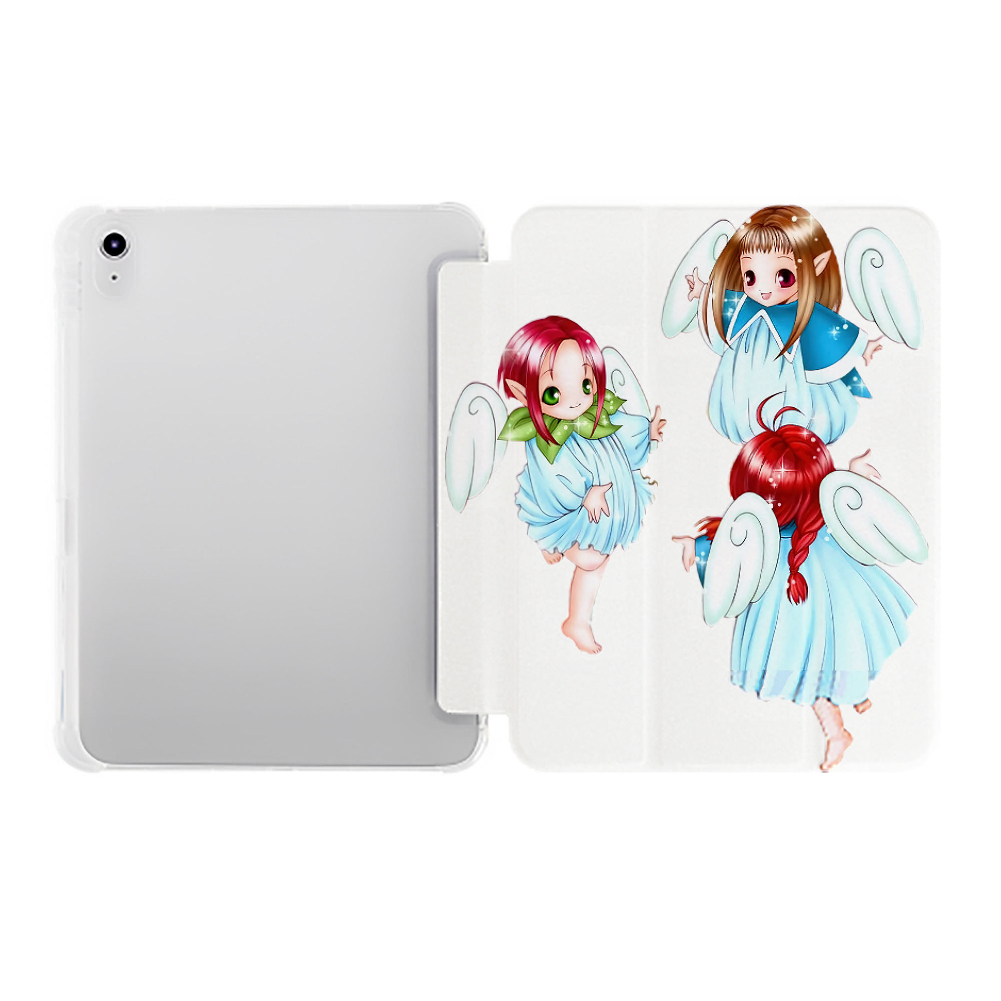 （画像用） 遊☆戯☆王 Yu-Gi-Oh! IPad ケース ペン収納付き 三つ折りスタンド PUレザー×シリコン 対応機種9.5/10.5/10.9インチ